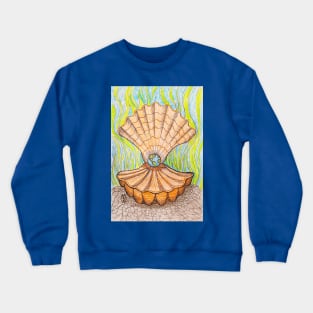 Earth Pearl in the Scallop Shell Crewneck Sweatshirt